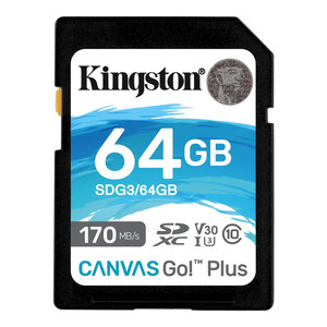 SD Card 64GB Kingston SDG3/64GB class 10 170Mbs/64MBs