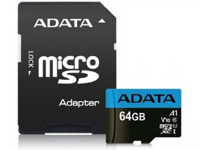 ADATA UHS-I MicroSDXC 64GB class 10 + adapter AUSDX64GUICL10A1-RA1